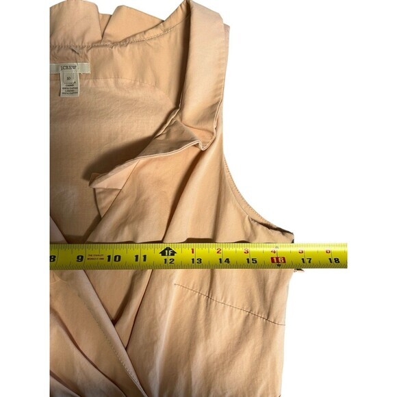 J. CREW Peach Sleeveless Dress Knee Length Ruffled 10 City Vibes Coastal Chic - Picture 5 of 6